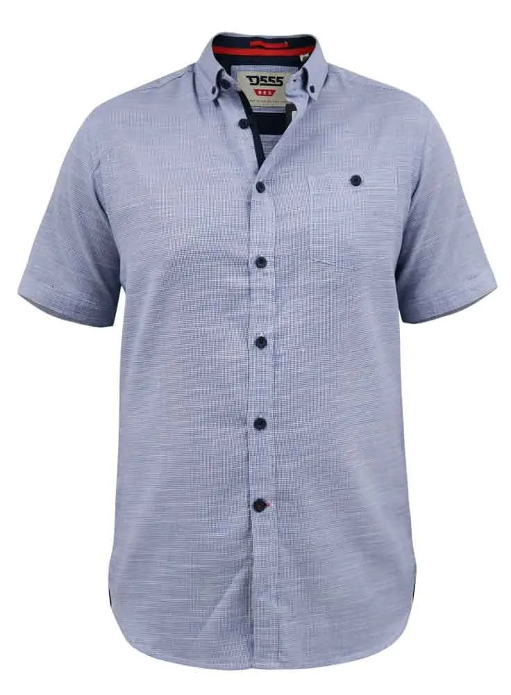 Duke Hadley Sky Blue Micro Check Shirt Sky Blue