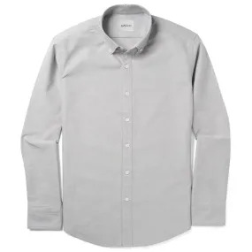 Essential Button Down Collar Casual Shirt - Aluminum Gray Cotton Oxford