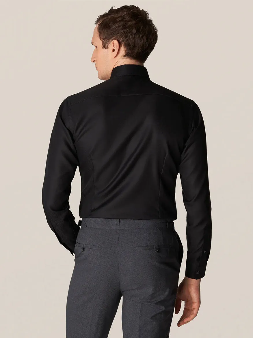 Eton Contemporary Fit Black Textured Twill Dress Shirt