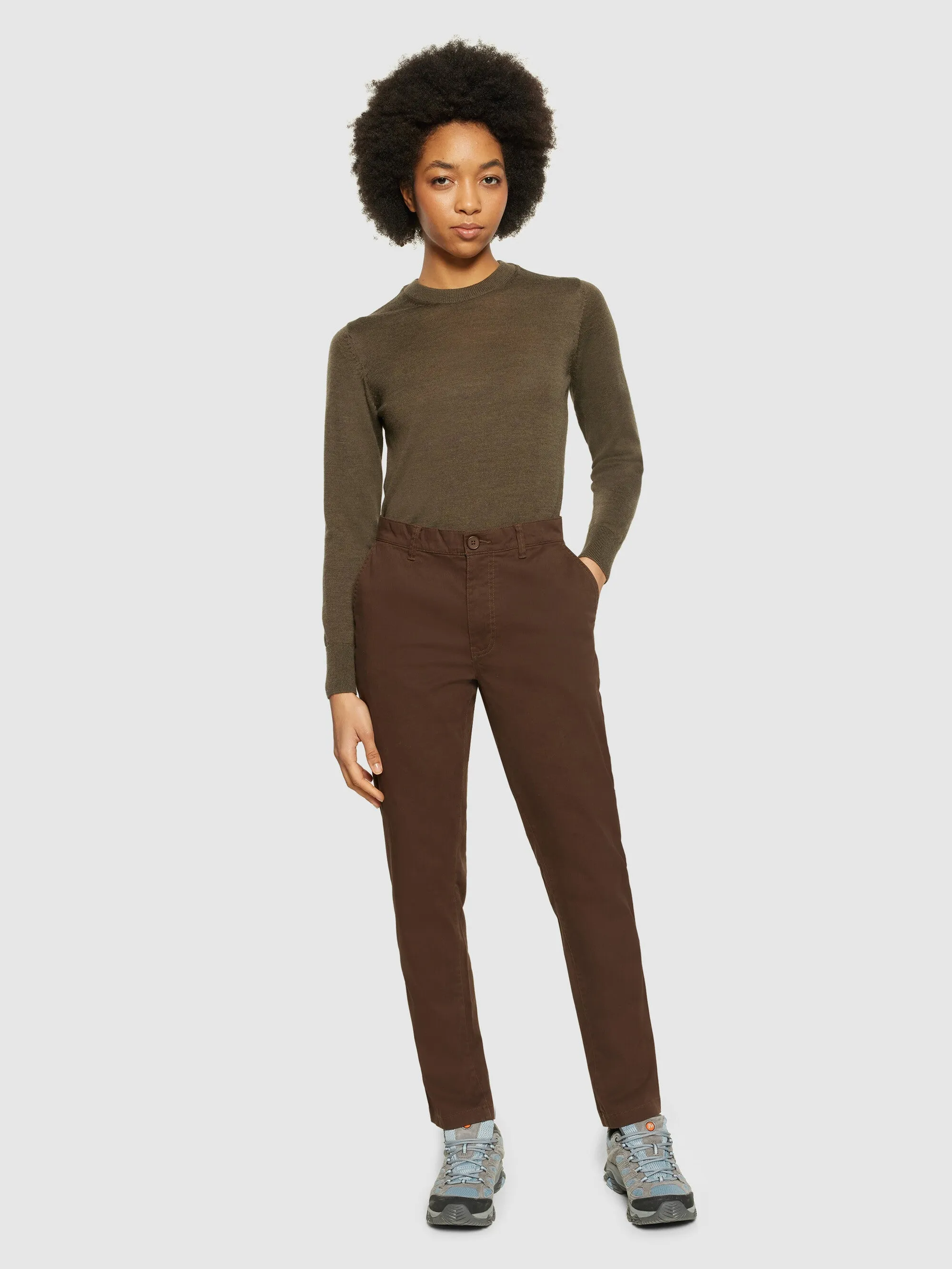 Fine merino crew neck - RWS - Dark Olive