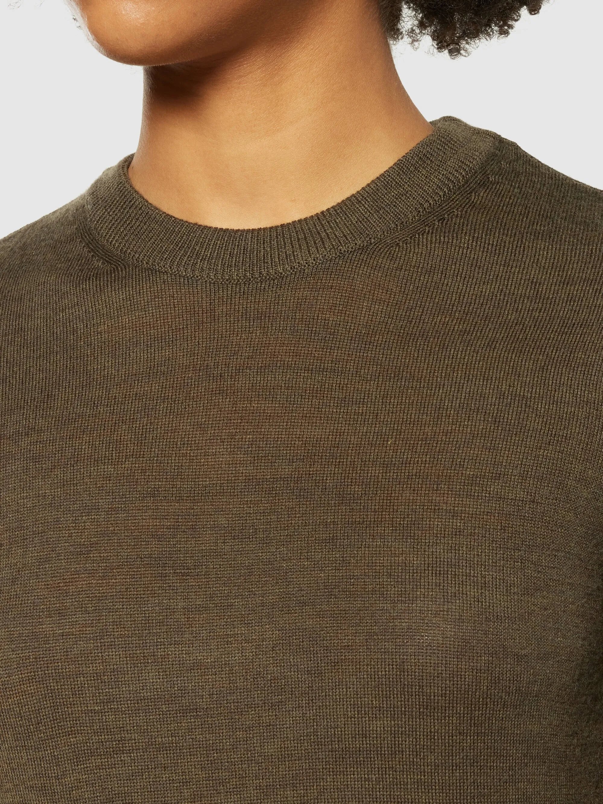 Fine merino crew neck - RWS - Dark Olive