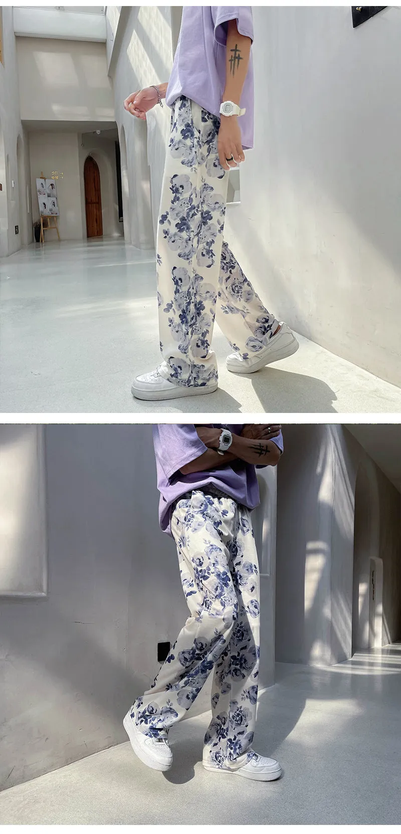 Flower Printed Casual Pants