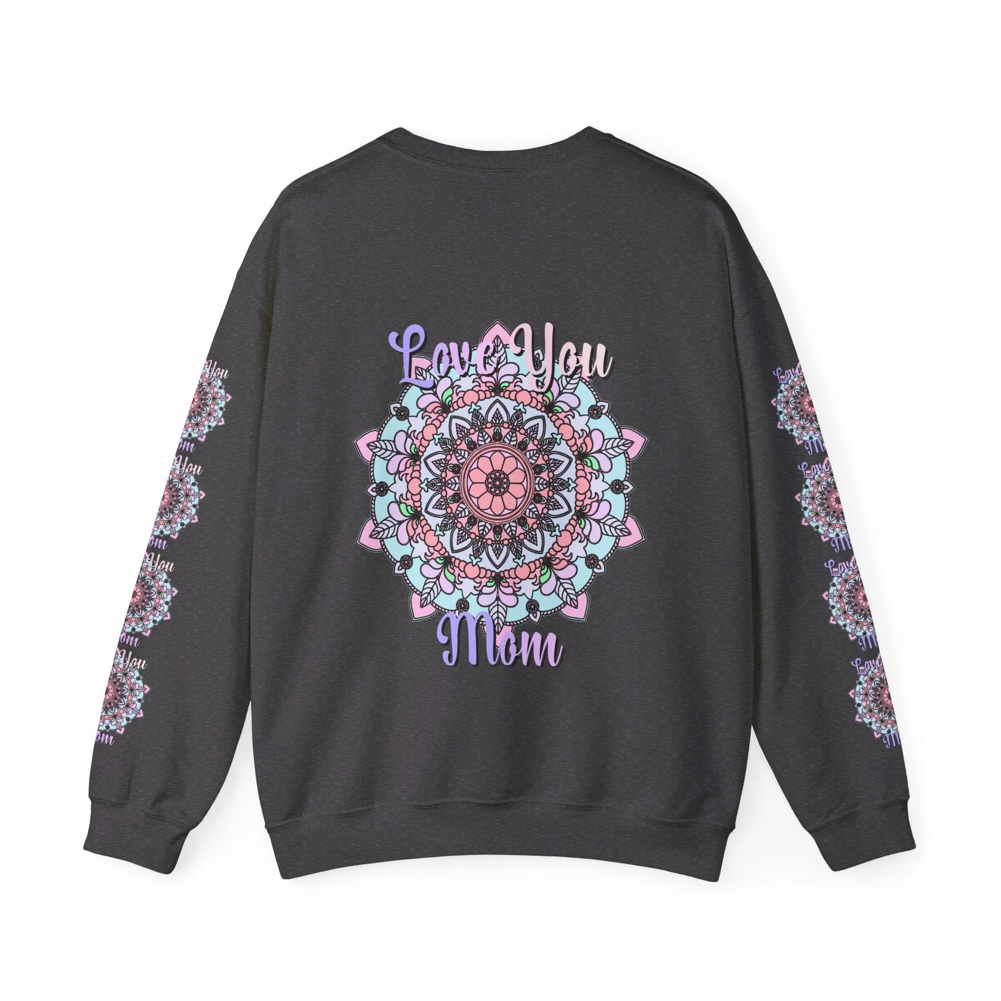 Handmade Mandala Sweatshirt for Mom - Love You Mom