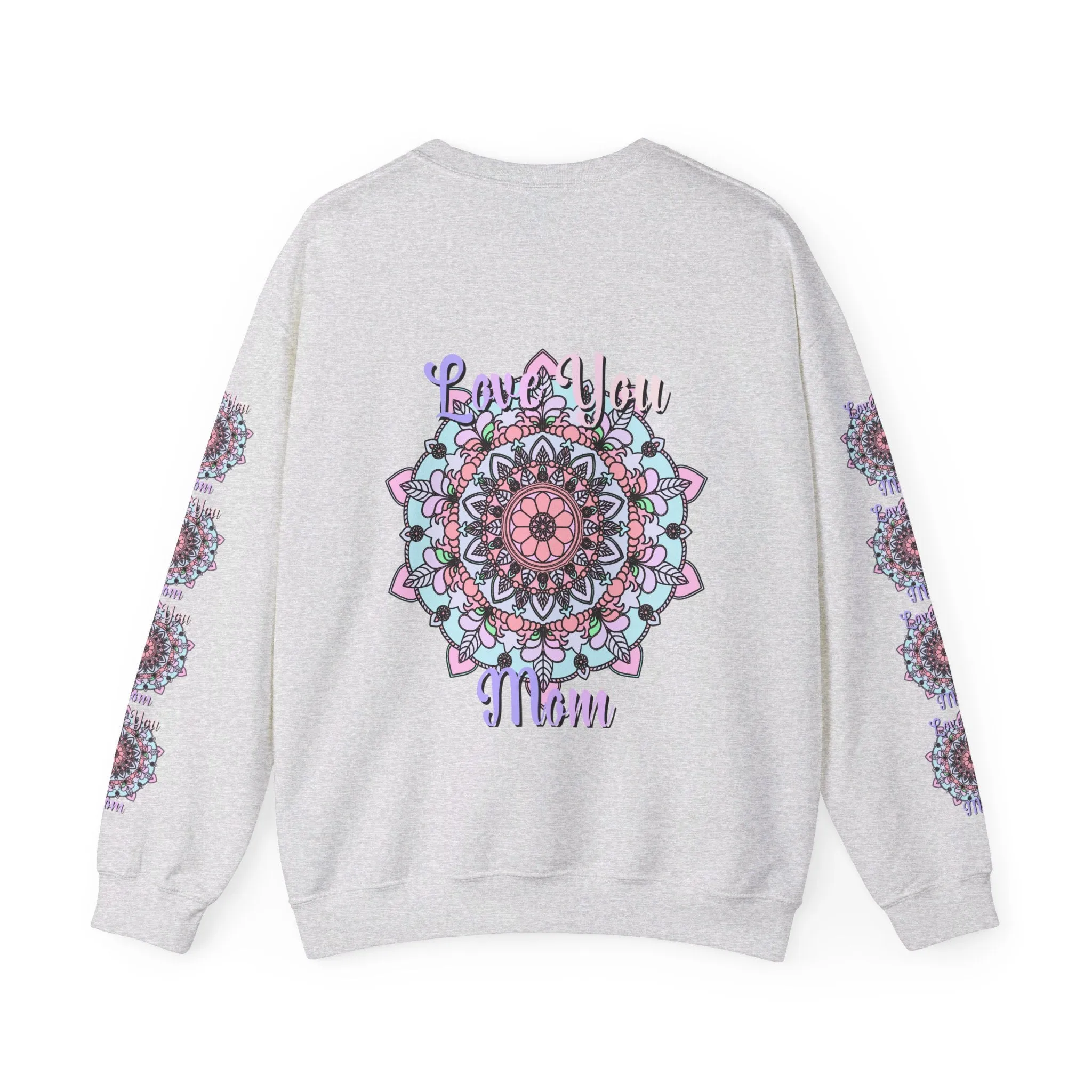Handmade Mandala Sweatshirt for Mom - Love You Mom