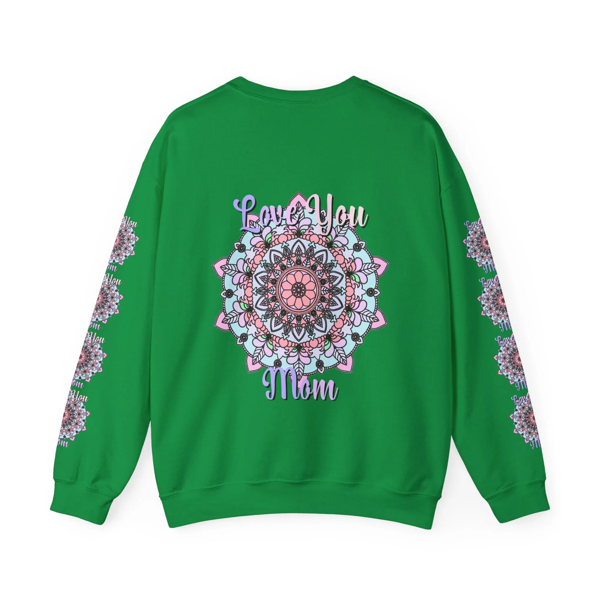 Handmade Mandala Sweatshirt for Mom - Love You Mom