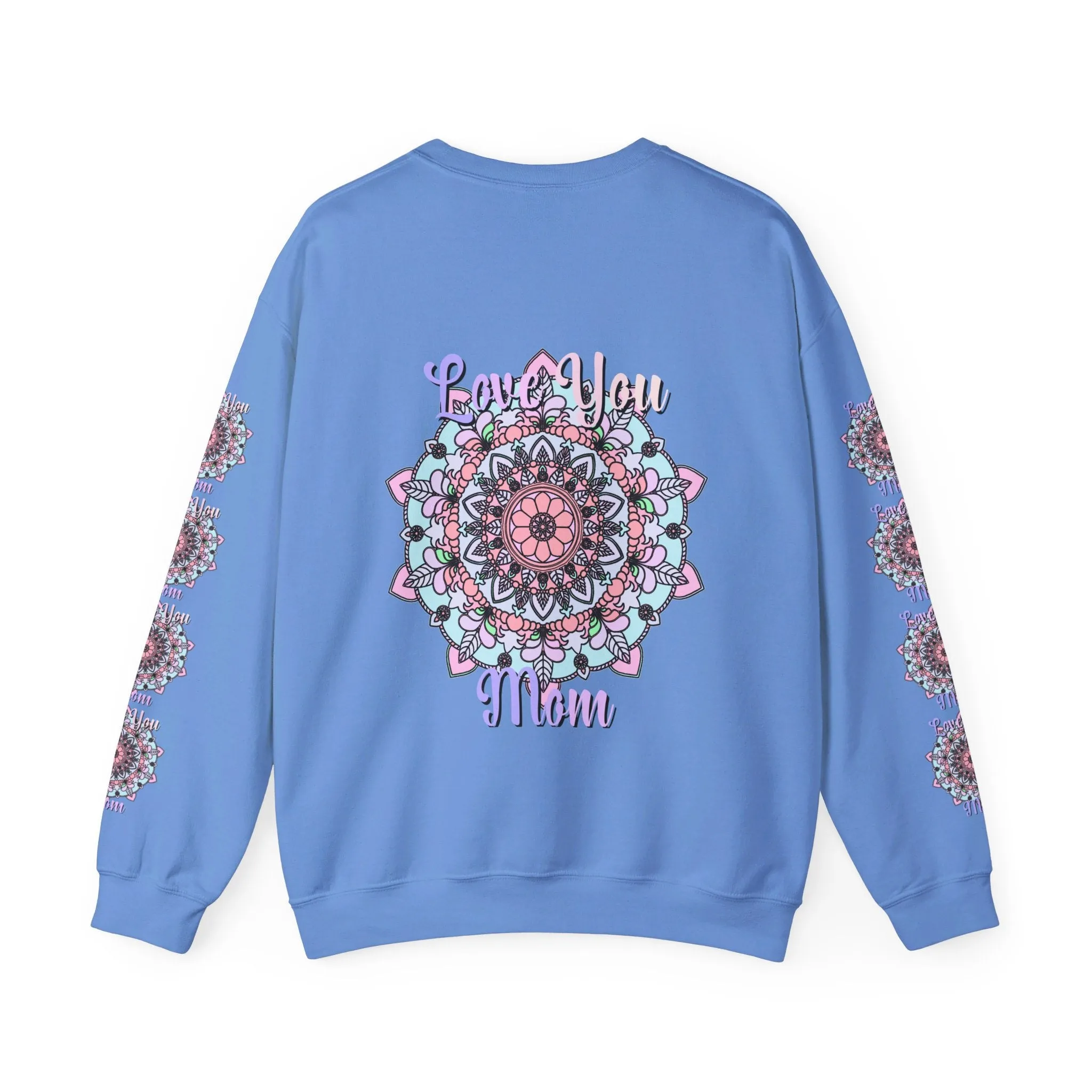 Handmade Mandala Sweatshirt for Mom - Love You Mom
