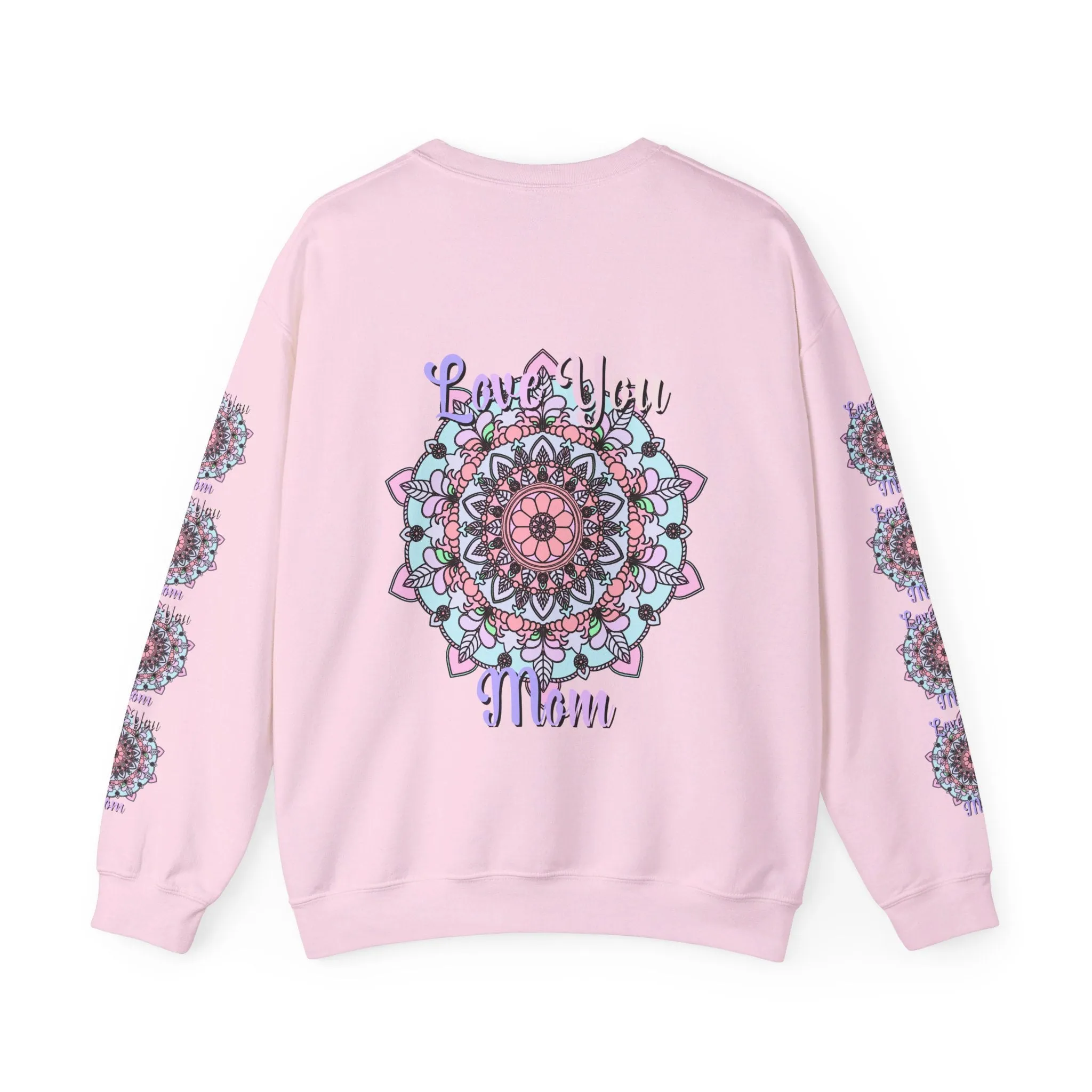 Handmade Mandala Sweatshirt for Mom - Love You Mom