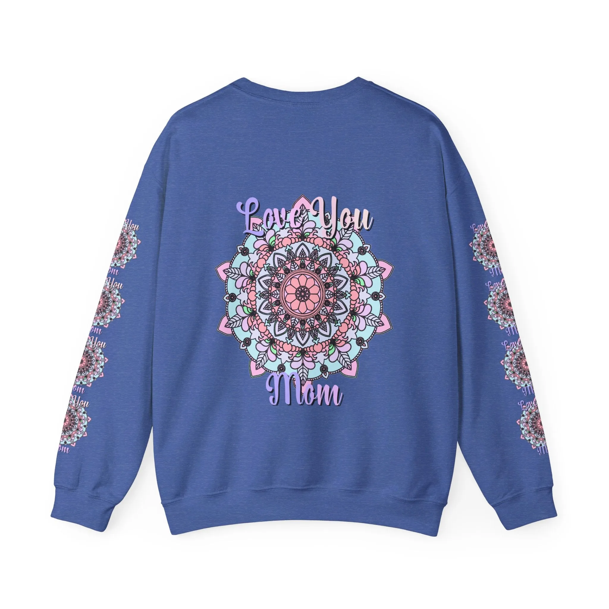 Handmade Mandala Sweatshirt for Mom - Love You Mom