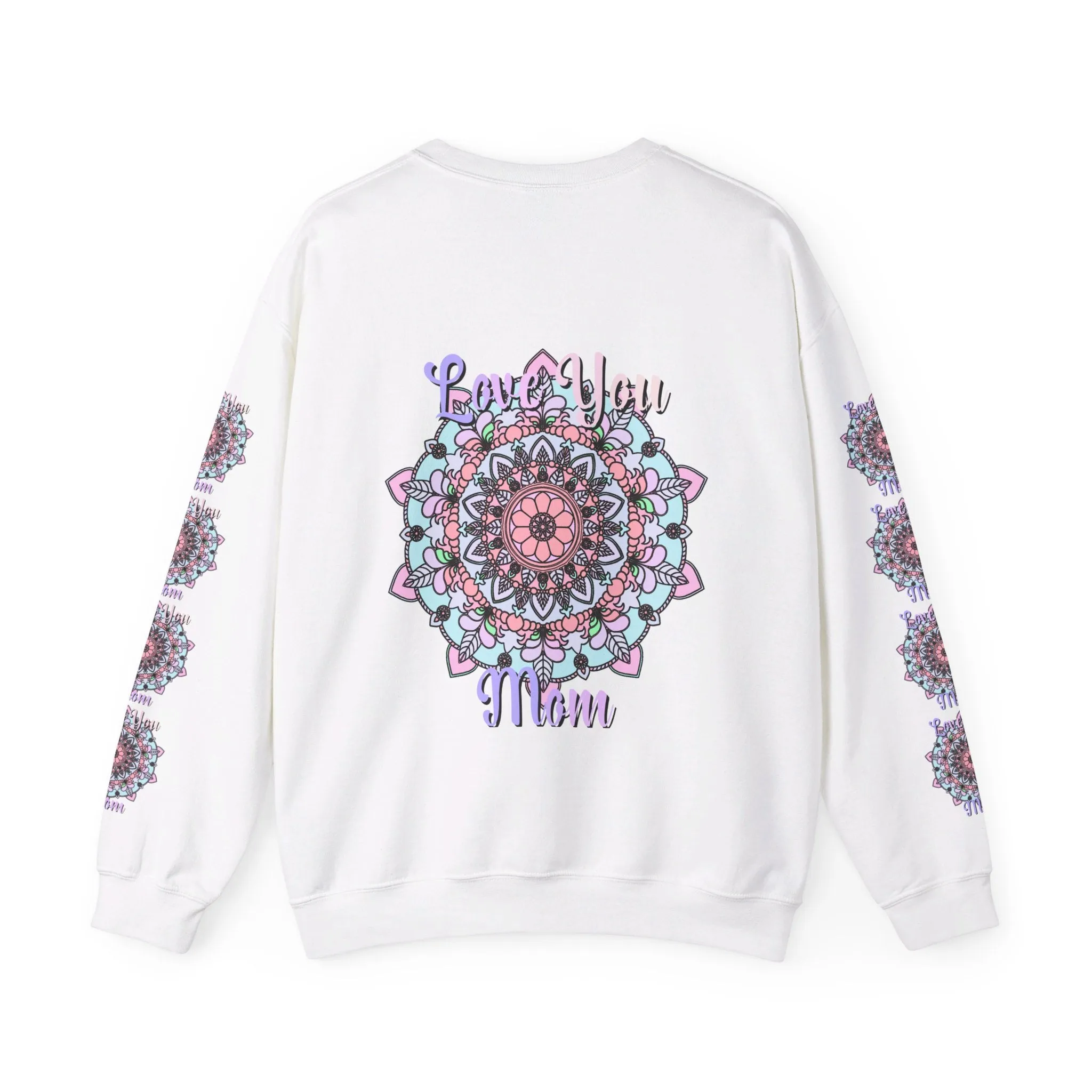 Handmade Mandala Sweatshirt for Mom - Love You Mom