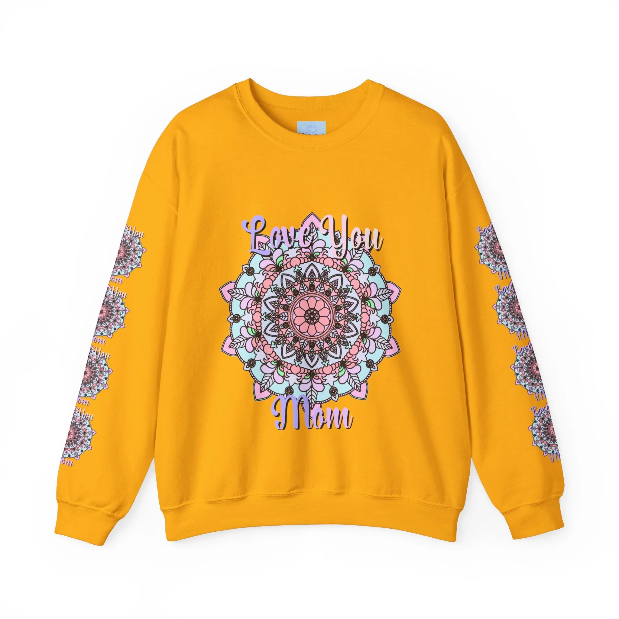 Handmade Mandala Sweatshirt for Mom - Love You Mom