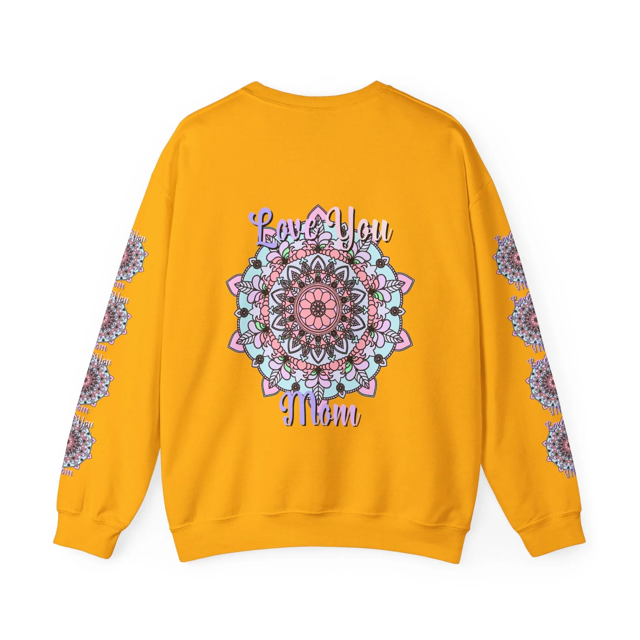 Handmade Mandala Sweatshirt for Mom - Love You Mom