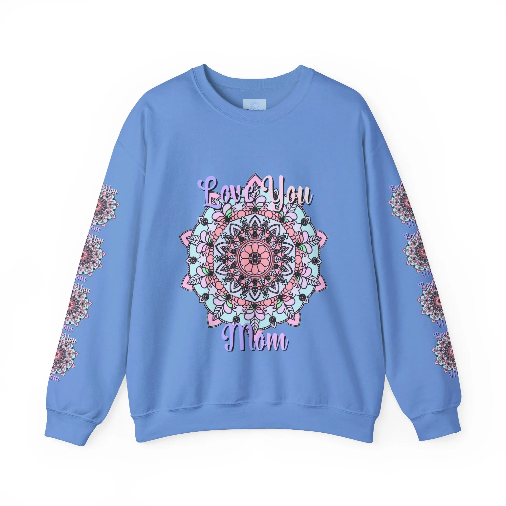 Handmade Mandala Sweatshirt for Mom - Love You Mom