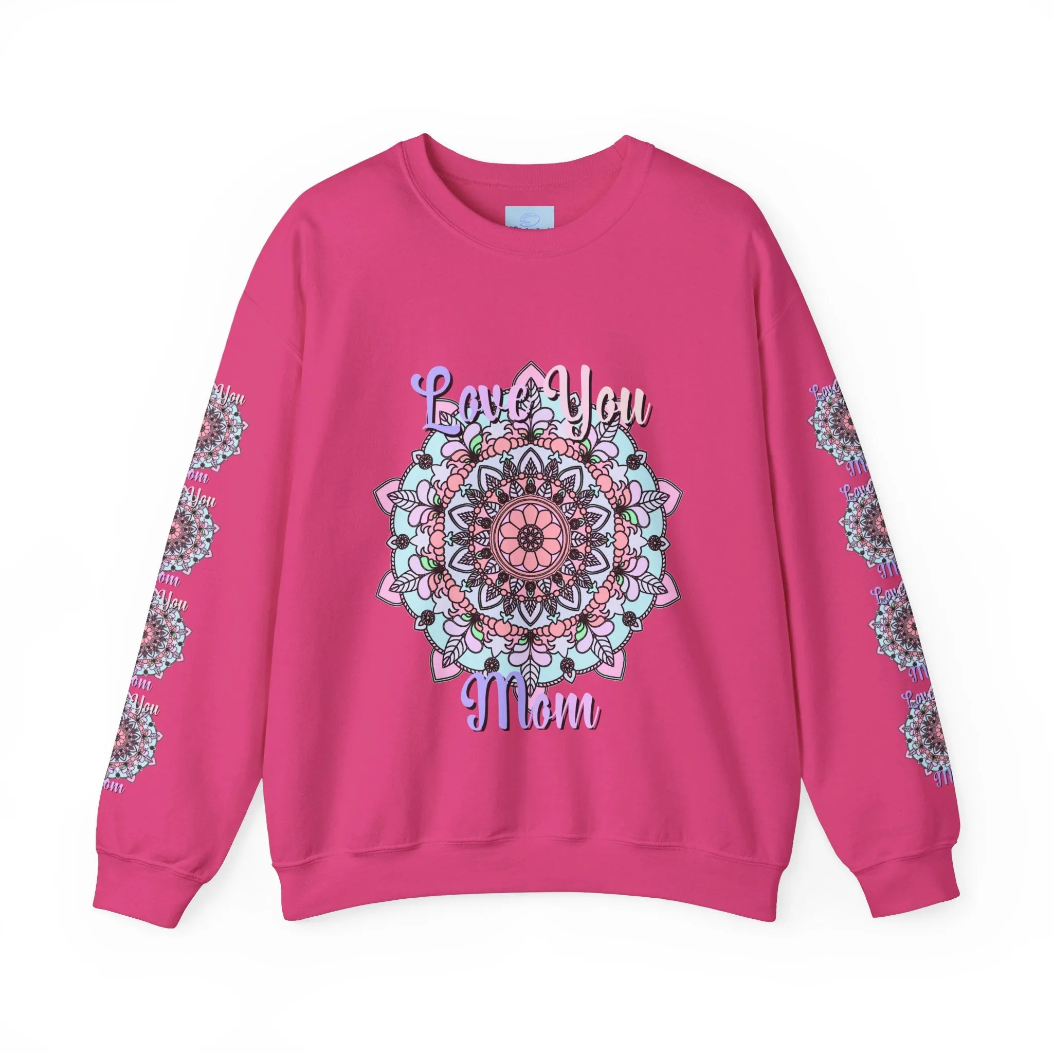 Handmade Mandala Sweatshirt for Mom - Love You Mom