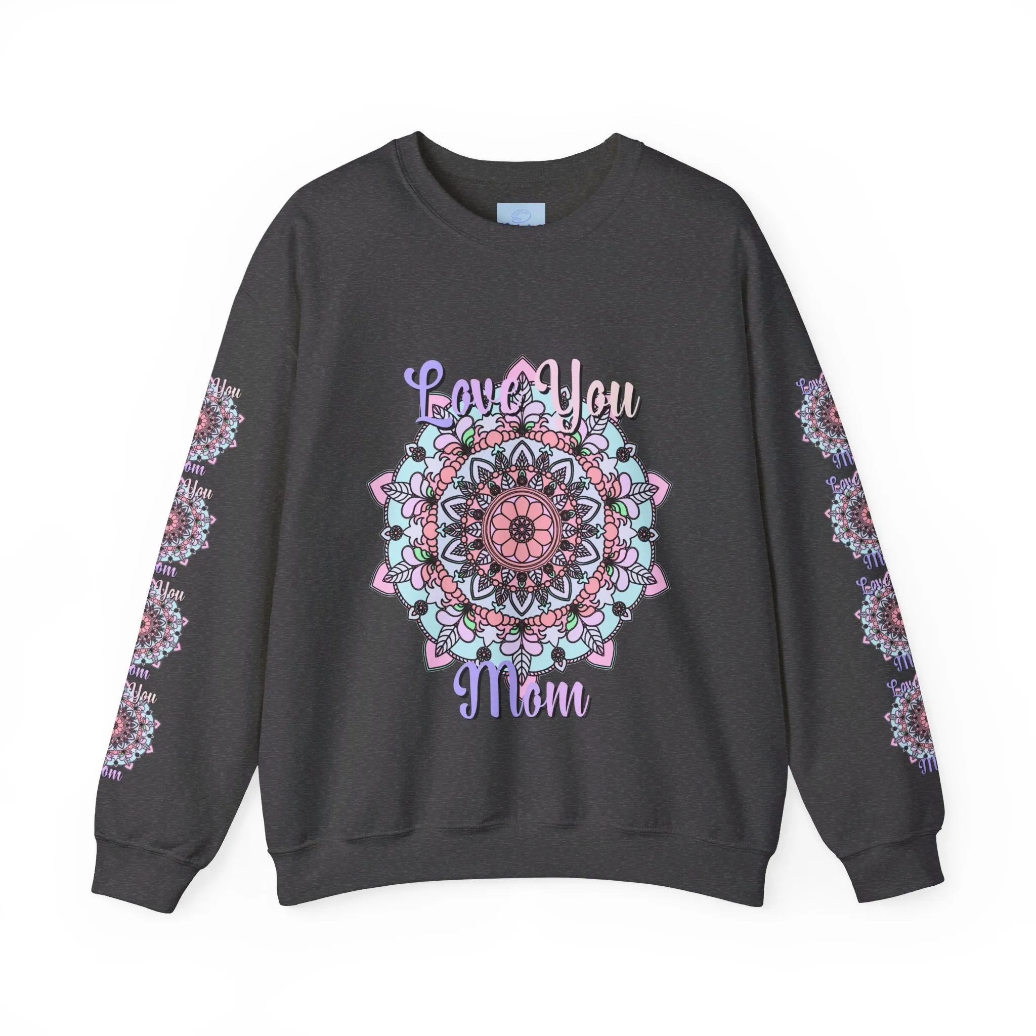 Handmade Mandala Sweatshirt for Mom - Love You Mom