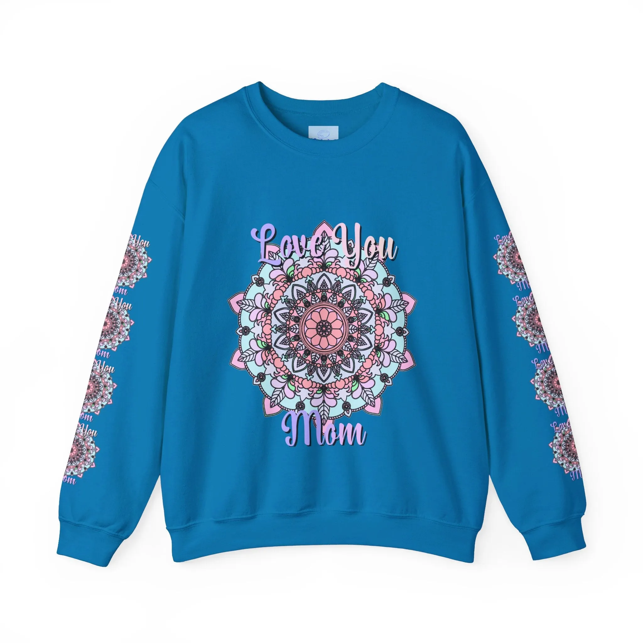 Handmade Mandala Sweatshirt for Mom - Love You Mom