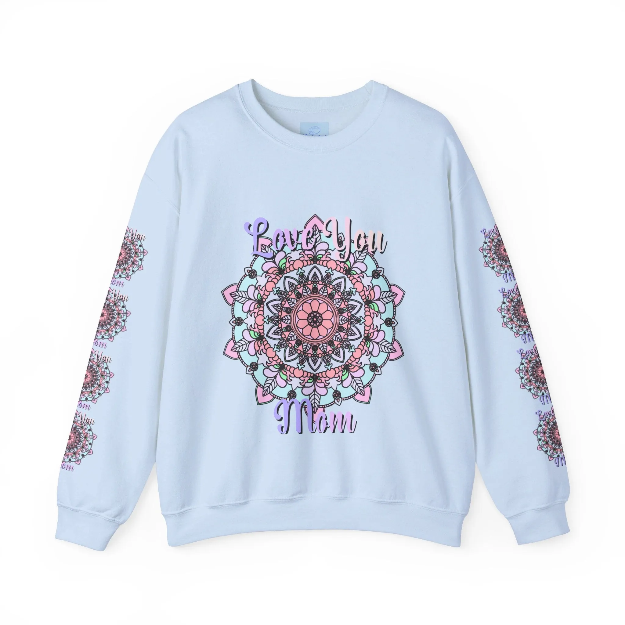 Handmade Mandala Sweatshirt for Mom - Love You Mom