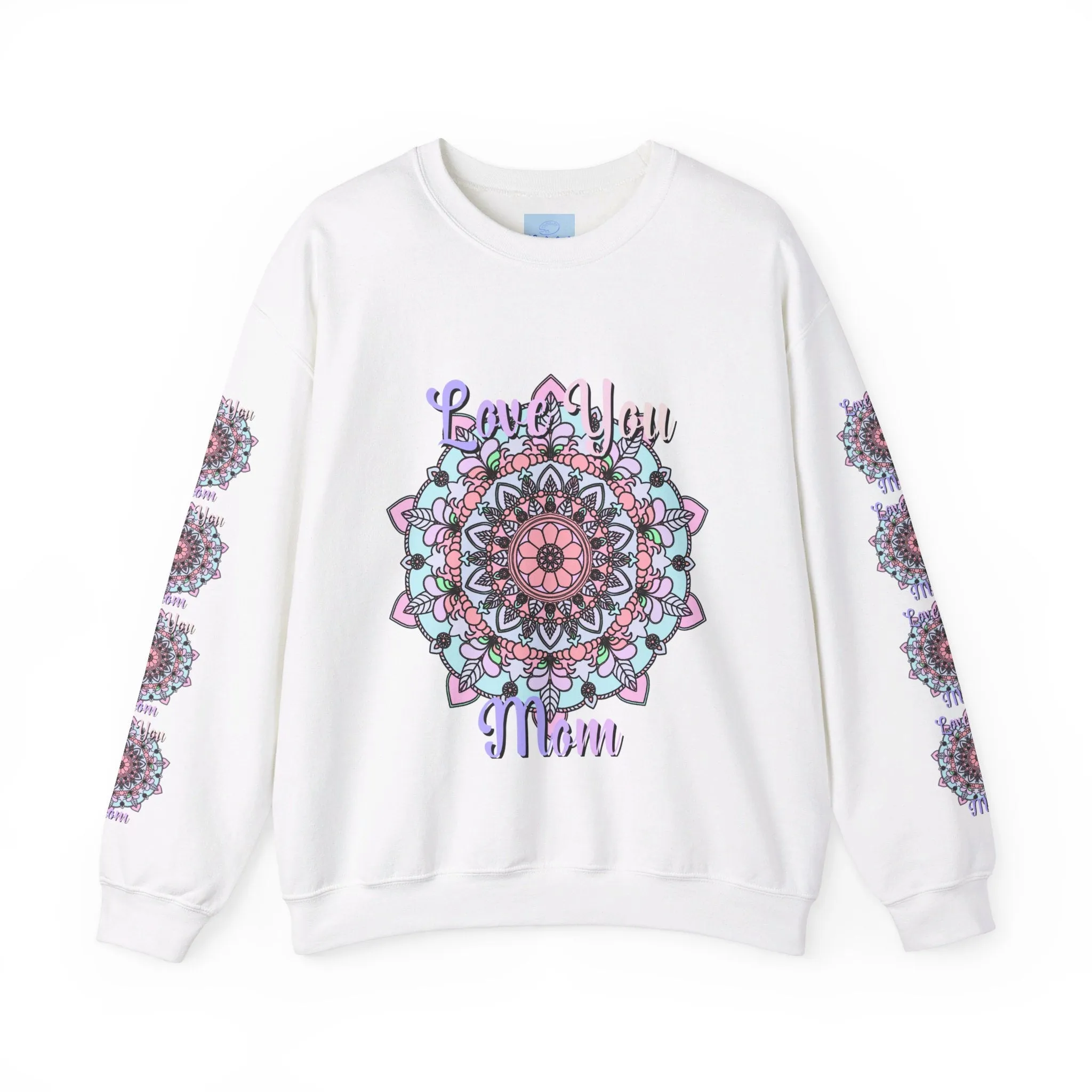 Handmade Mandala Sweatshirt for Mom - Love You Mom