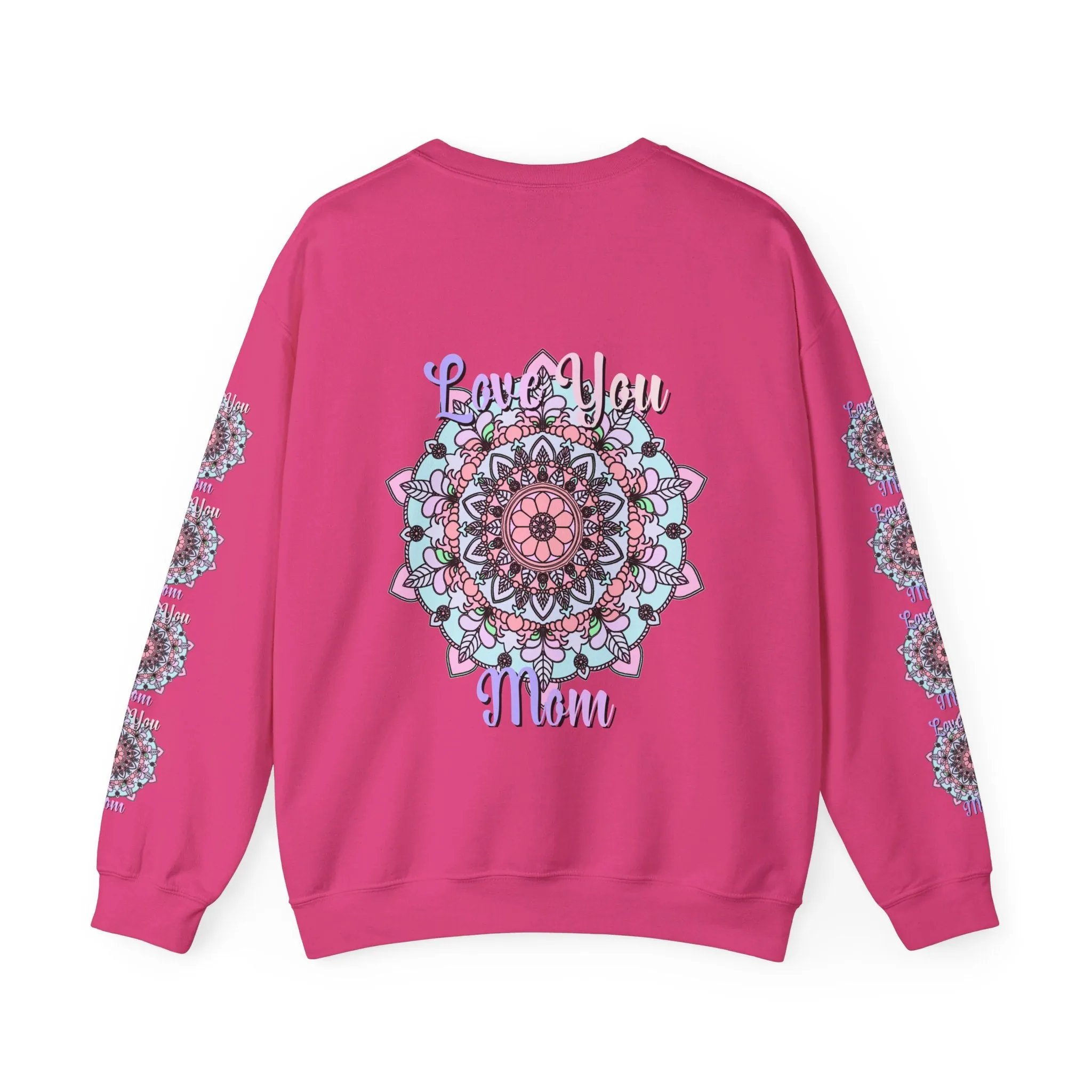 Handmade Mandala Sweatshirt for Mom - Love You Mom
