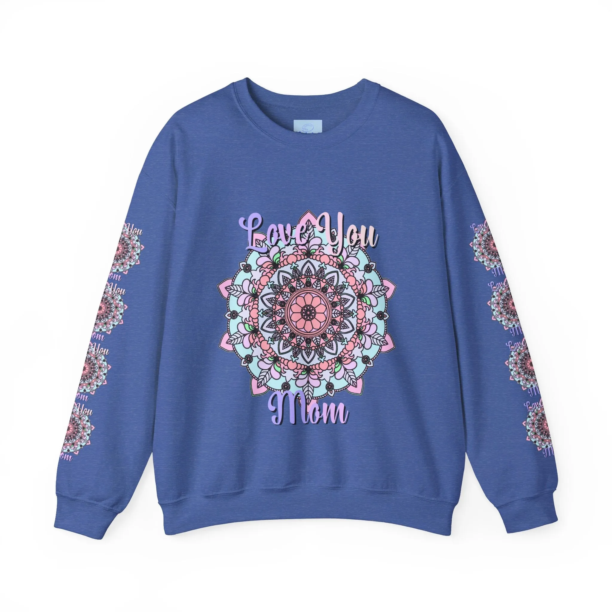 Handmade Mandala Sweatshirt for Mom - Love You Mom