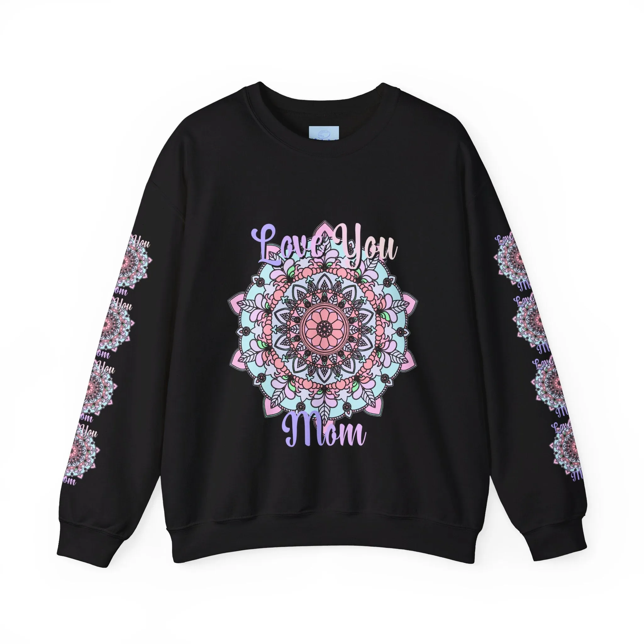 Handmade Mandala Sweatshirt for Mom - Love You Mom