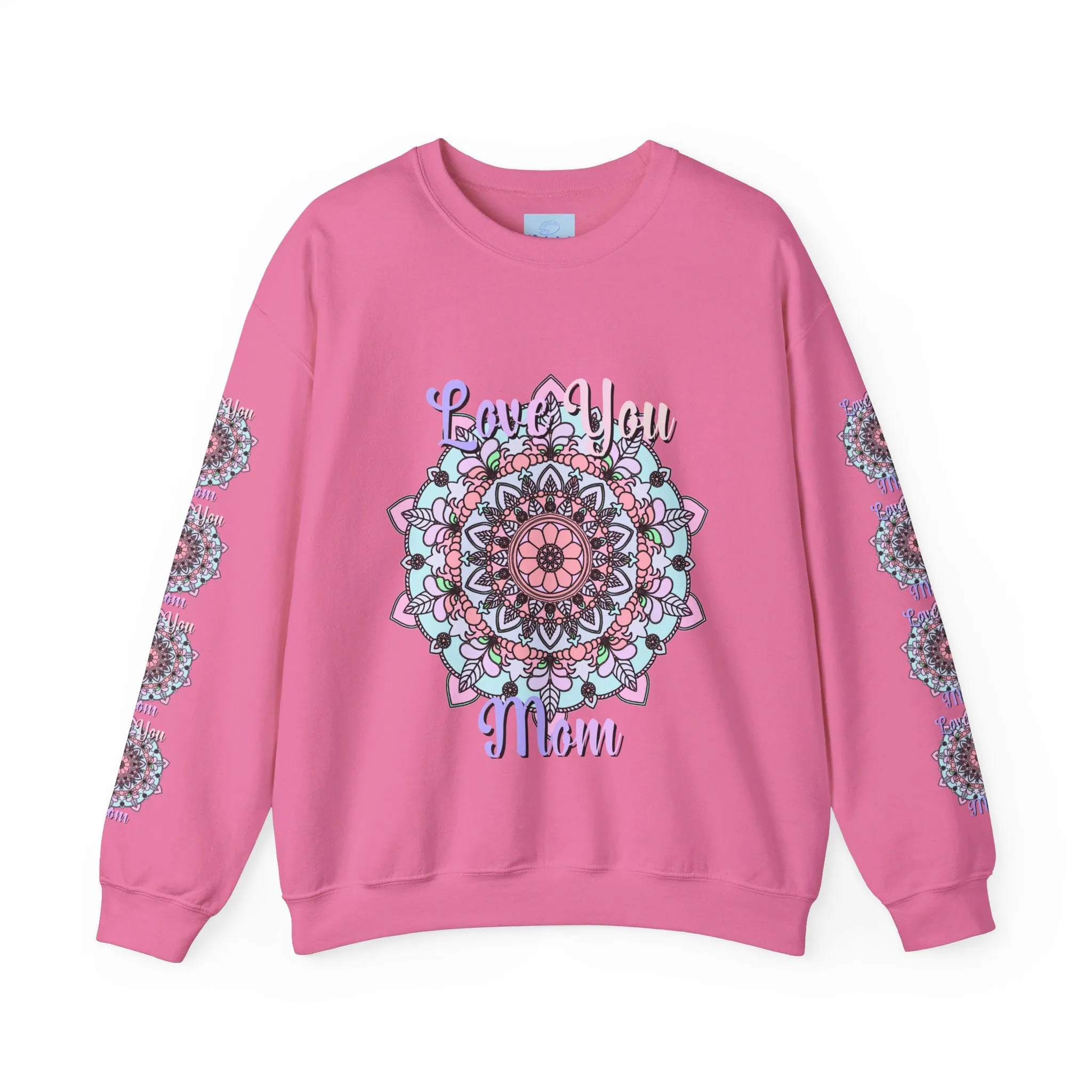 Handmade Mandala Sweatshirt for Mom - Love You Mom
