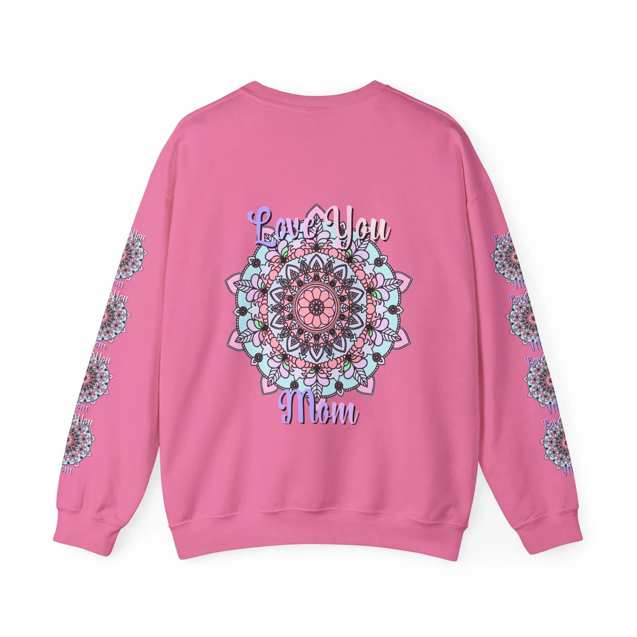 Handmade Mandala Sweatshirt for Mom - Love You Mom