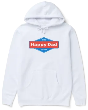 Happy Dad Front Logo Hoodie (White)