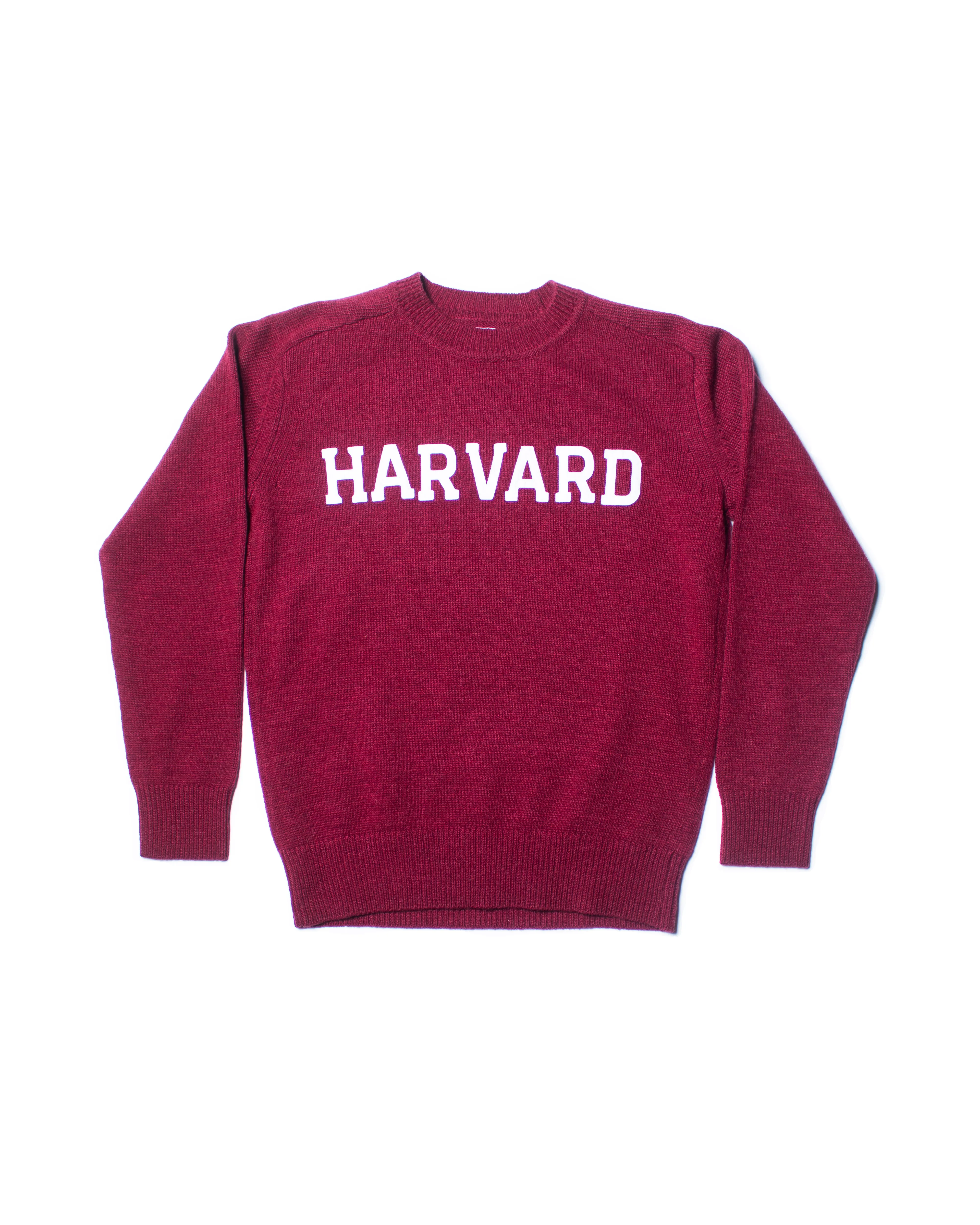 HARVARD WOOL CREW NECK SWEATER - BURGUNDY