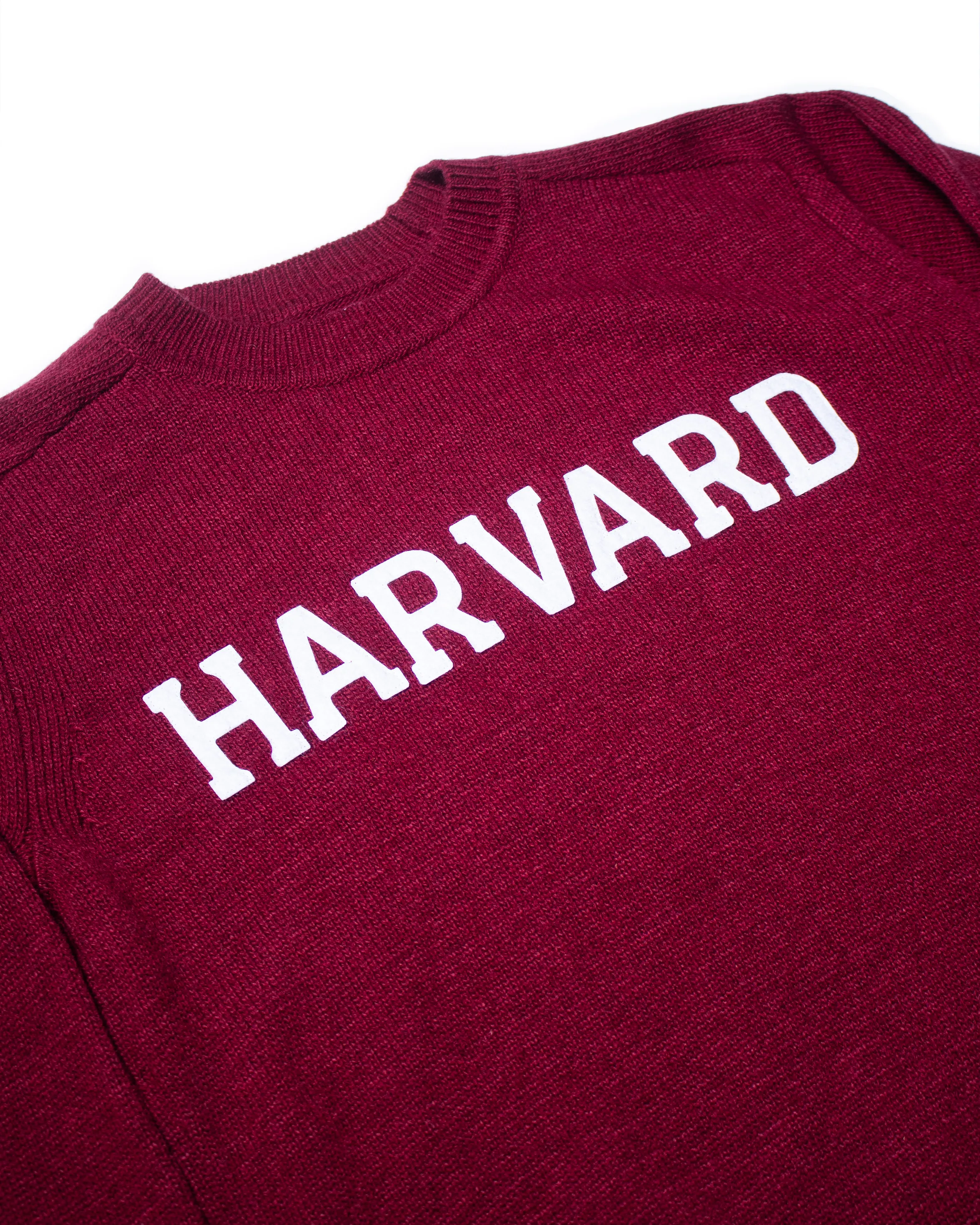 HARVARD WOOL CREW NECK SWEATER - BURGUNDY