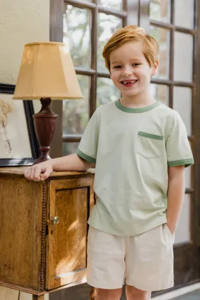 Jacob Ringer Tee in Seafoam with Mint