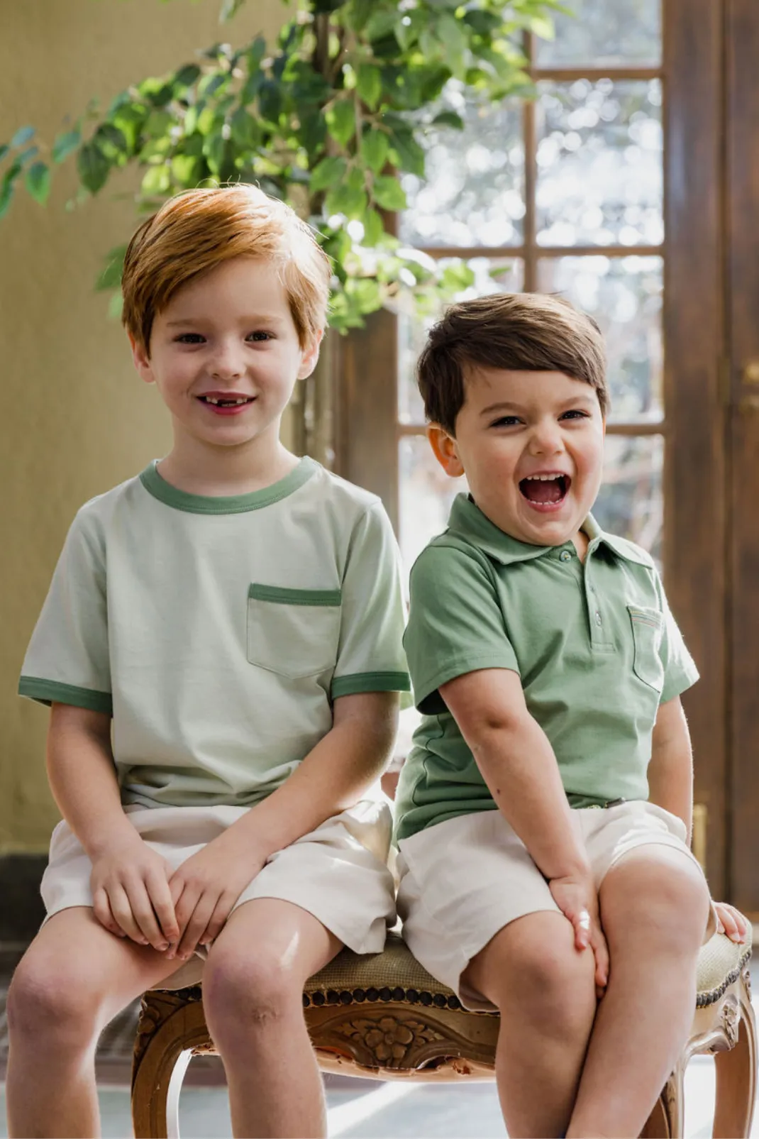 Jacob Ringer Tee in Seafoam with Mint