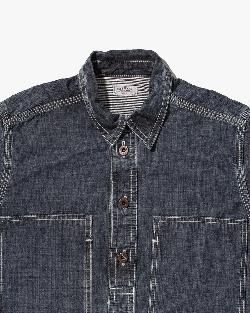 Japanese Repro Denim Shirt, Eternal, Gray Denim - M