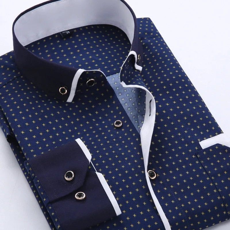 Jenkins Dress Shirt Long Sleeve Slim Fit Button Down Collar Business Shirts