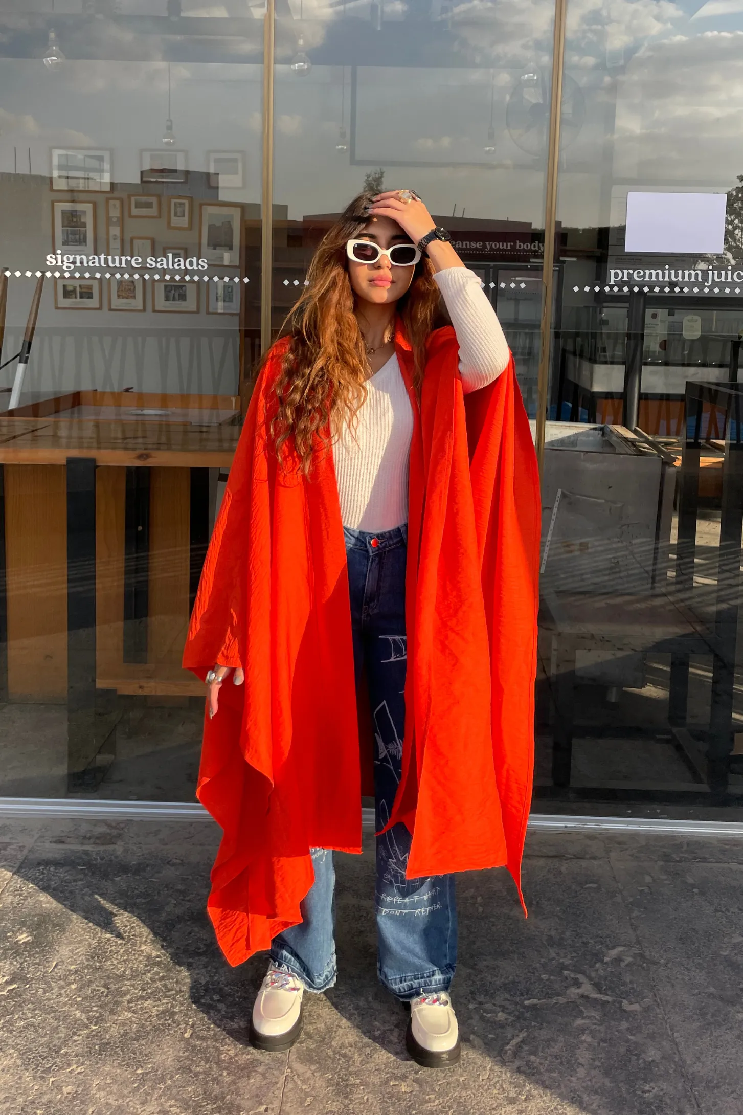 LET IT BE SHEER KAFTAN - ORANGE