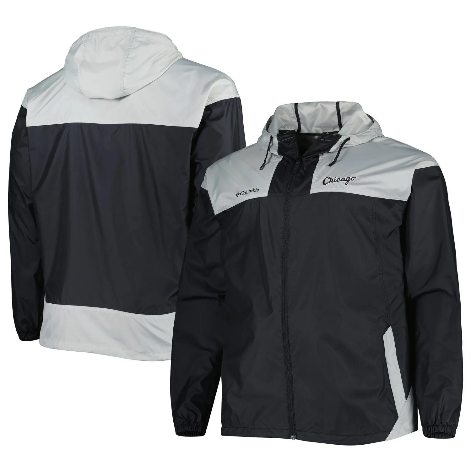 Men's Full Zip Windbreaker Columbia Black Chicago White Sox Flash Forward Challenger Omni-Shade