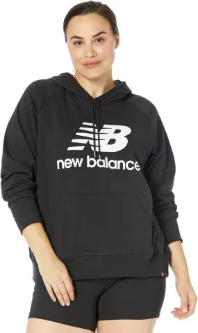 New Balance Plus Size Essentials Hooded Pullover, Black