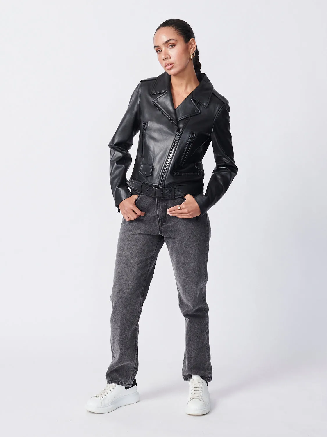 New Yorker Biker Jacket - Black/Black