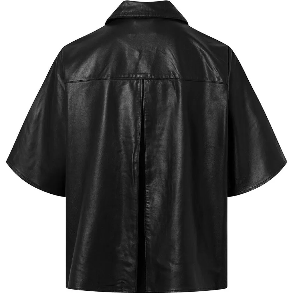 Nini leather jacket with beautiful details / 51156 - Black (Nero)