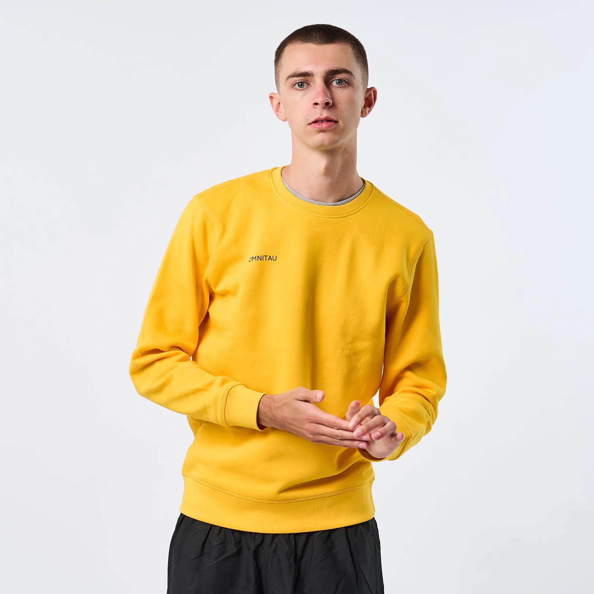 Omnitau Adult's Team Sports Crew Neck Cotton Sweatshirt - Yellow