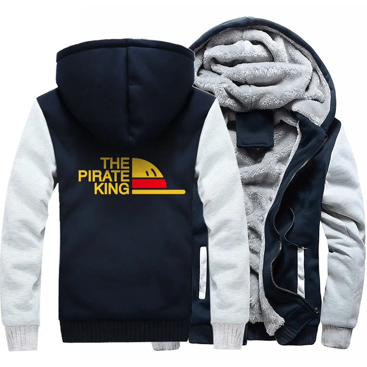 One Piece Japanese Anime Clothes sweatshirt fashion Brand tracksuits wool liner winter 2019 thicken black white gray jackets Men