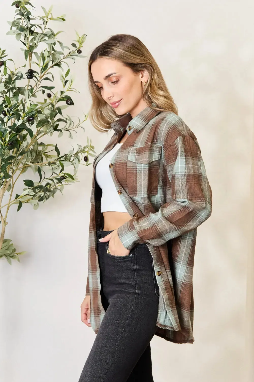 Plaid Shirt, Dropped Shoulder