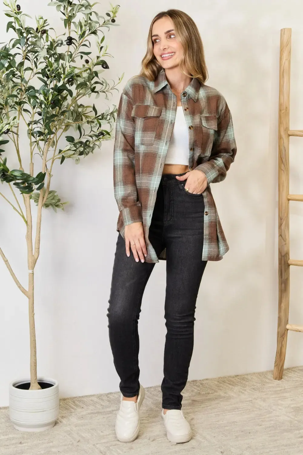 Plaid Shirt, Dropped Shoulder