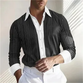 Striped Men's Shirt 8 Color Spring Summer Fall 3D Printed Long Sleeve Shirt Soft And Comfortable Men Everyday Oversized Top