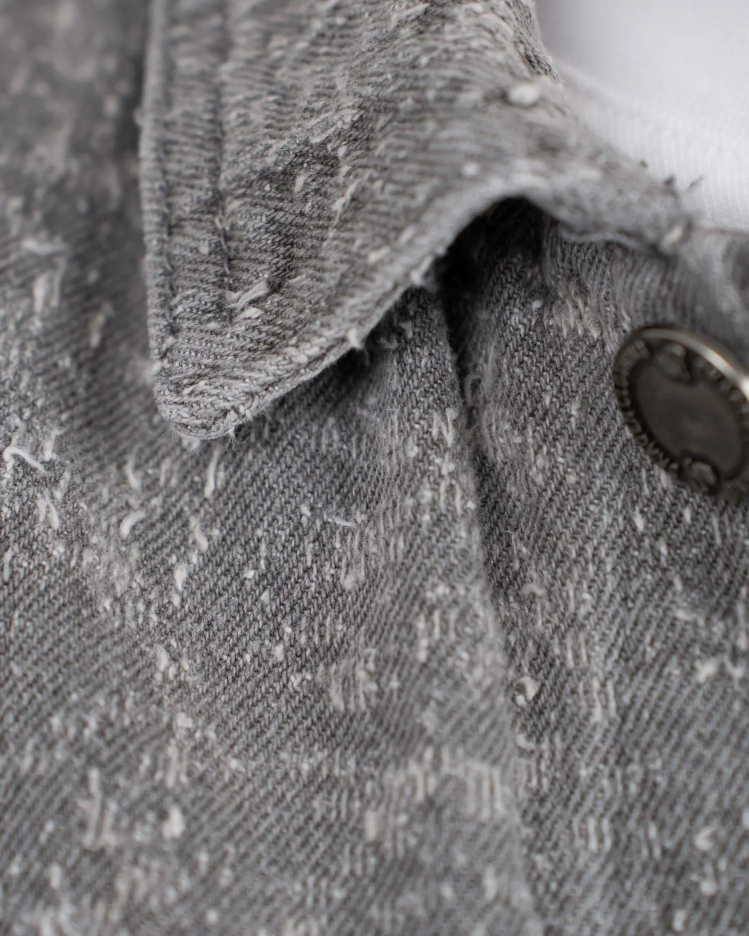 Textured Denim Jacket Grey