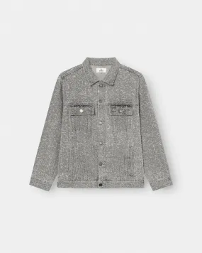 Textured Denim Jacket Grey