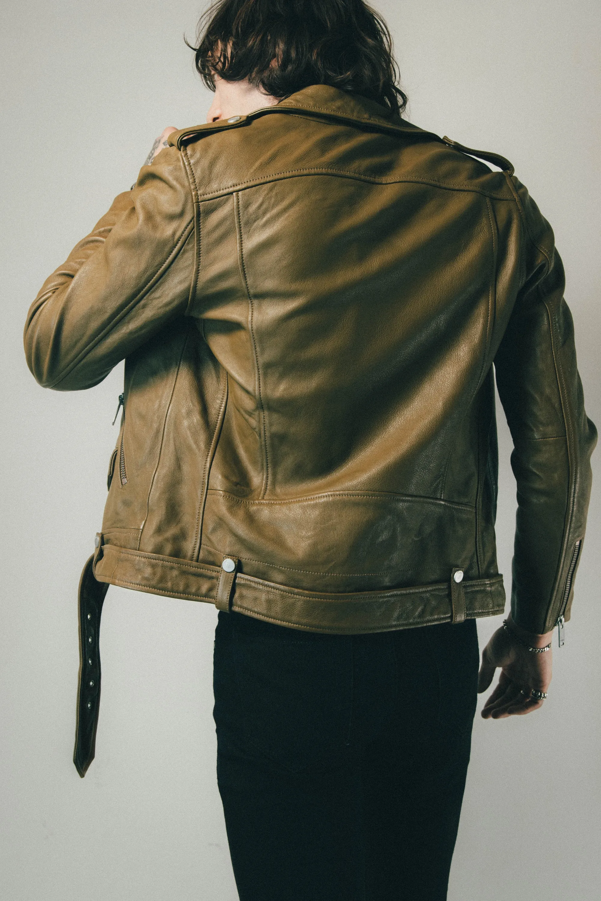 The Deuce Biker Jacket | Aged Khaki