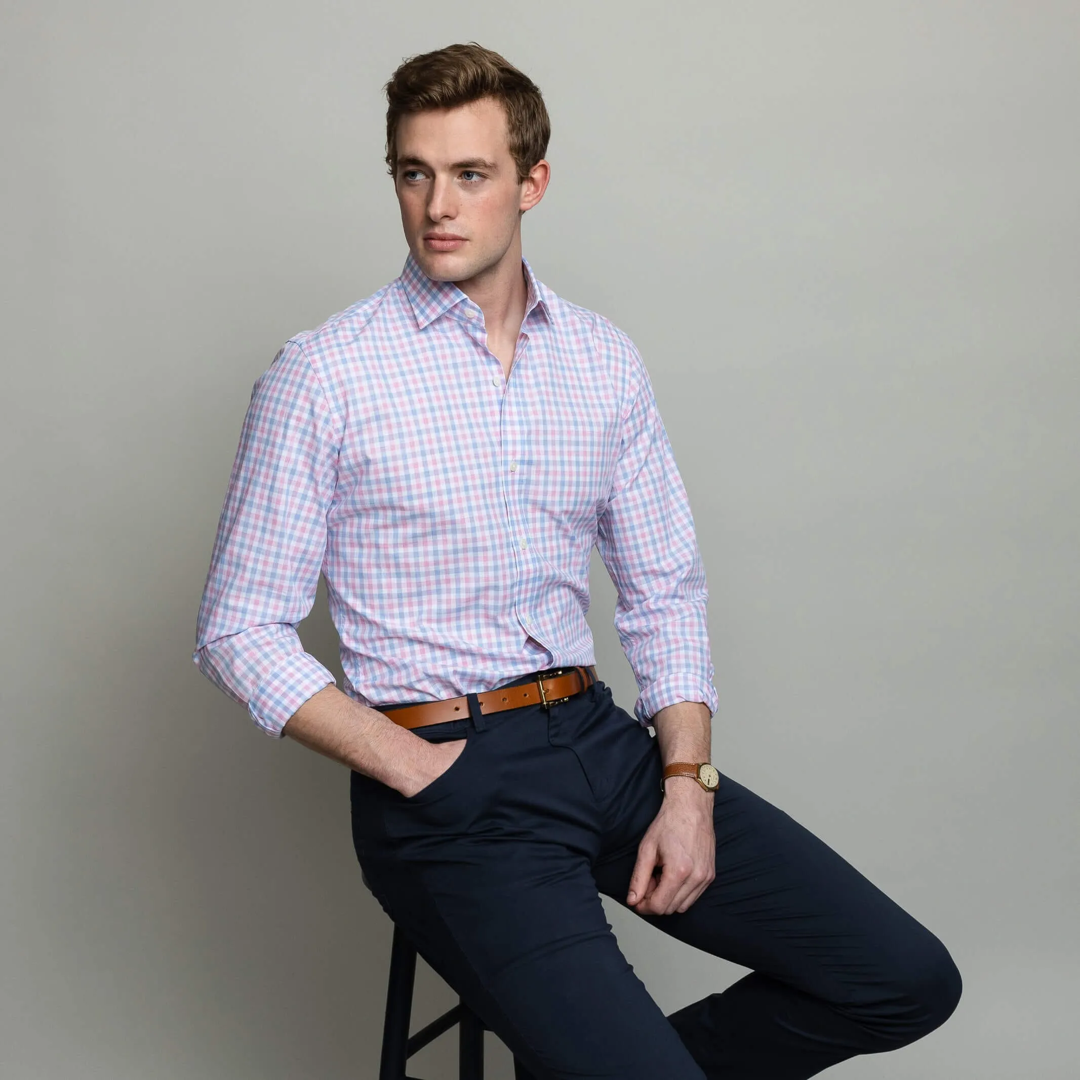 The Pink Rollins Plaid Custom Shirt