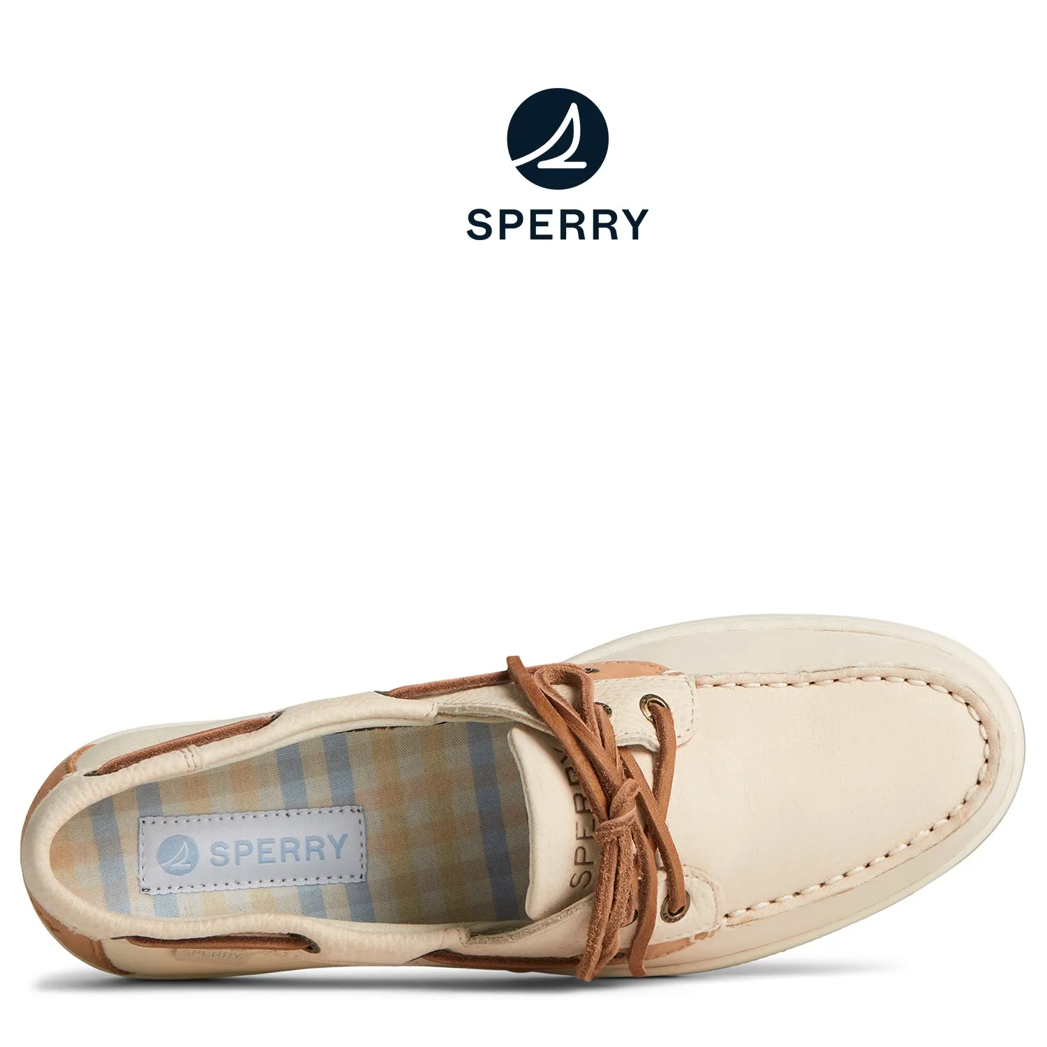 Women's CoastFish Textured Leather Boat Shoe Off White (STS89138)